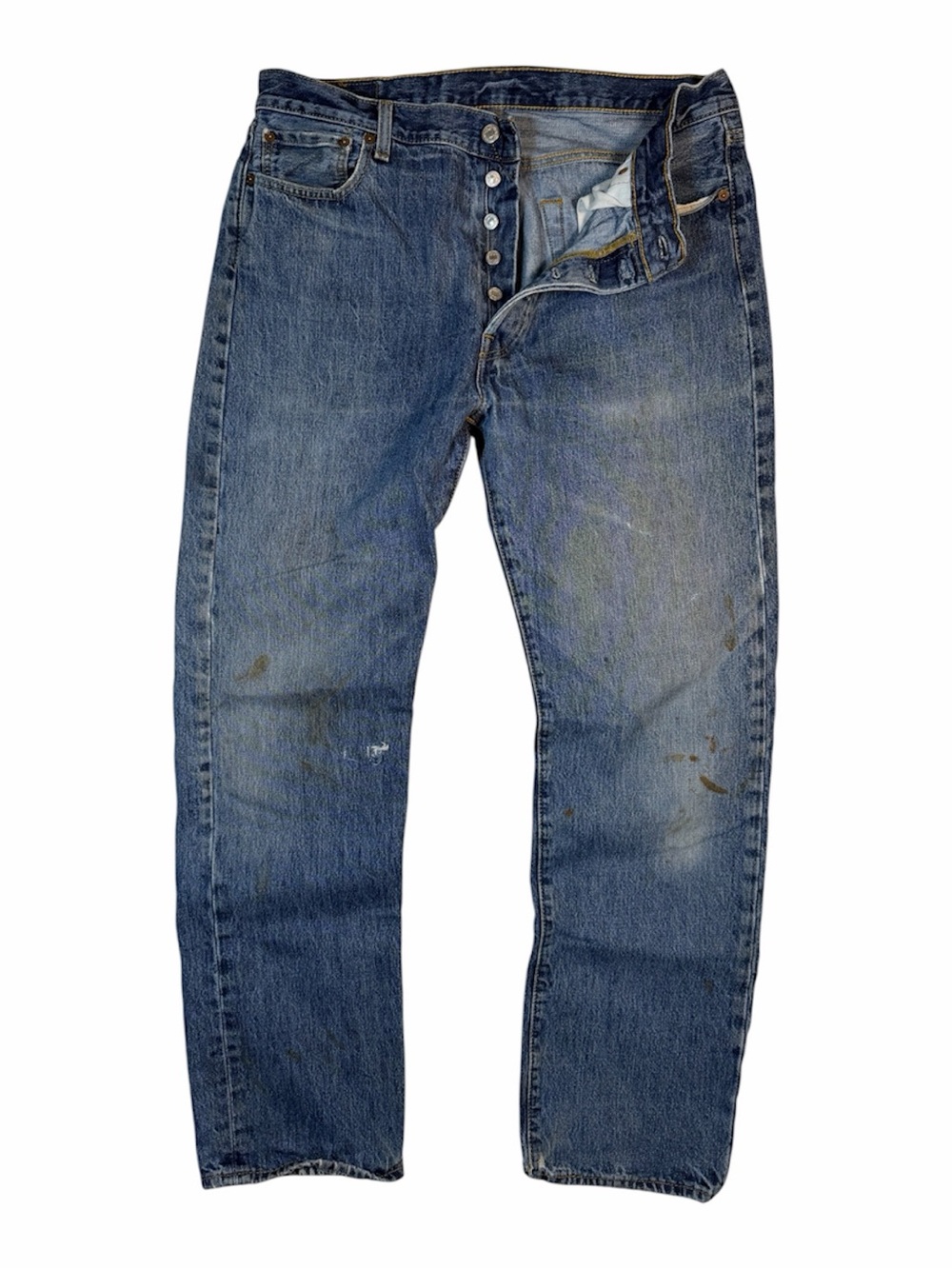 Levi's Men's 501 Straight Jeans in Faded Blue Denim
